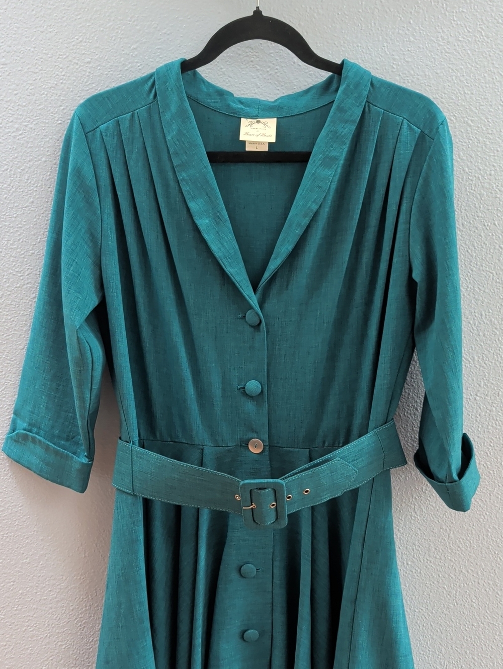 Heart Of Haute Monte Carlo Lake Button-Front Fit & Flare Dress with Belt - Picture 4 of 10